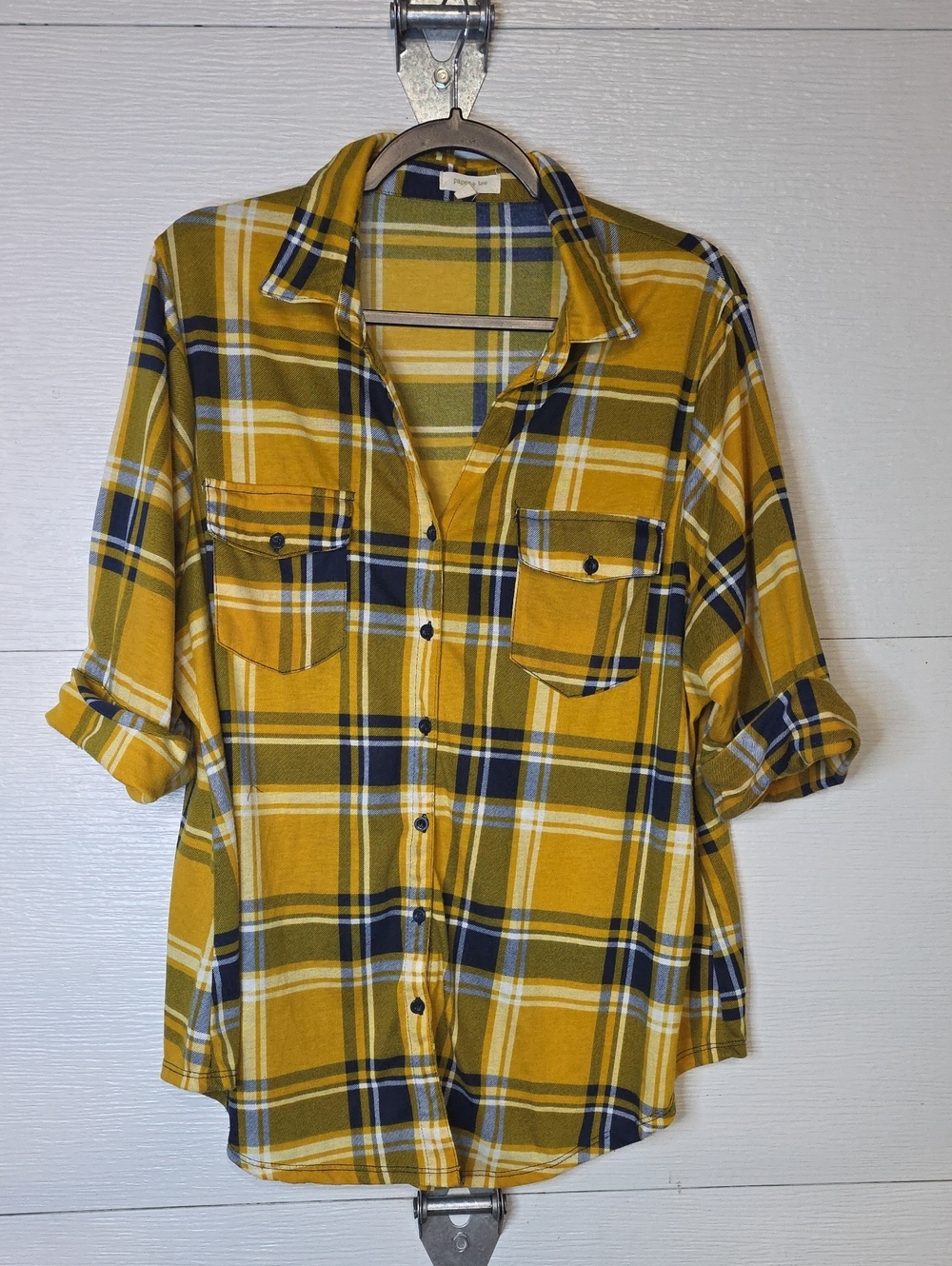 paper tee Mustard Yellow Plaid Button-Down Shirt